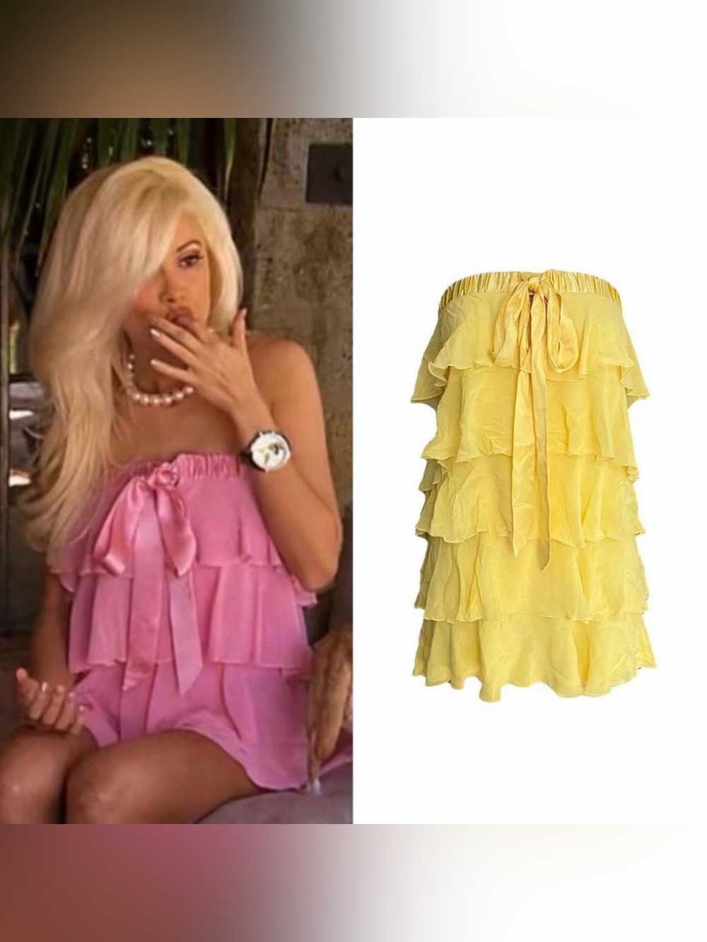 Tiered Silk Strapless Dress ASO Holly Madison On The Girls Next Door